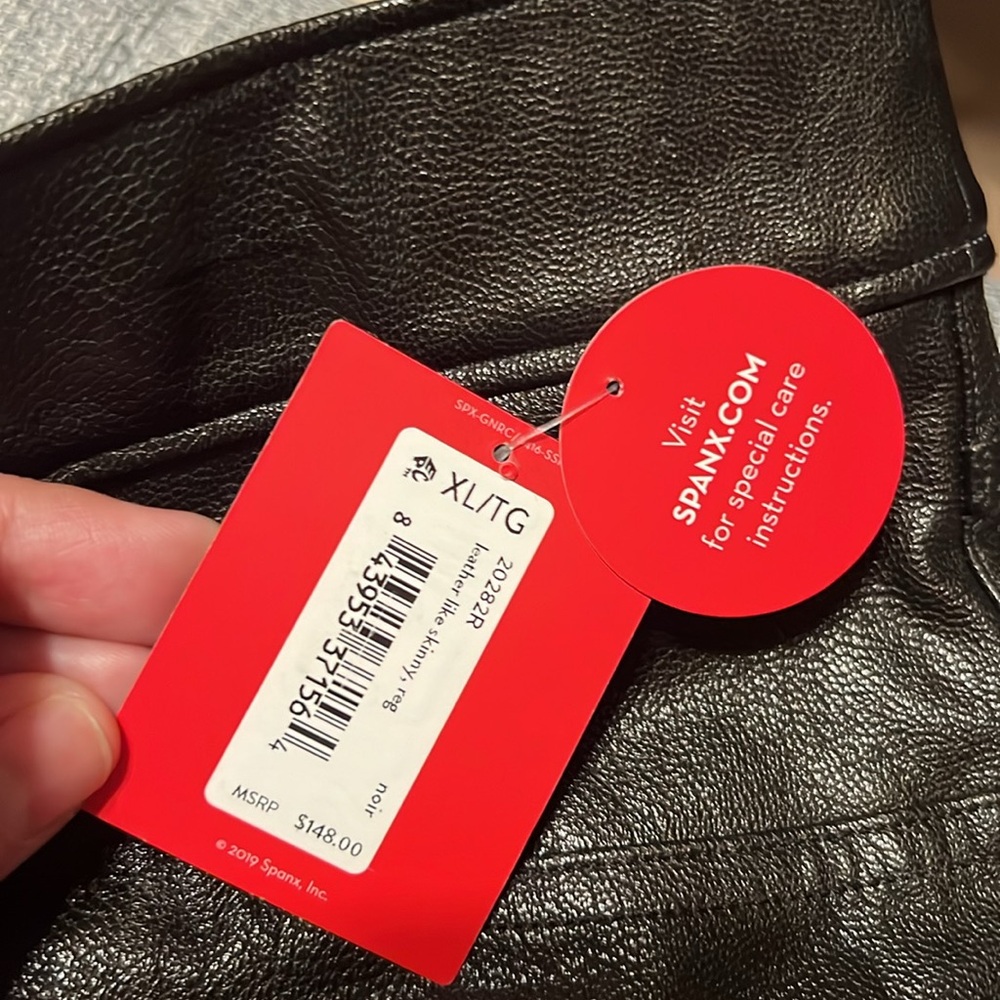 SPANX Leather-Like Ankle Skinny Pant - Picture 8 of 10